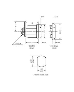 Lowe and Fletcher L&F 1336 20mm Cam Lock 92 Series