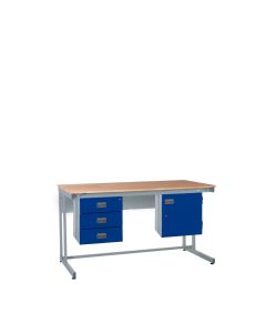 QMP Cantilever Workbench Kit B - Three Drawers and Cupboard