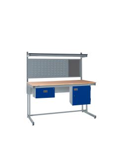 QMP Cantilever Workbench Kit C | Kit A + Louvre Panel and Upper Shelf