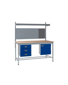 QMP Square Tube Workbench Kit D | Kit B + Louvre Panel and Upper Shelf