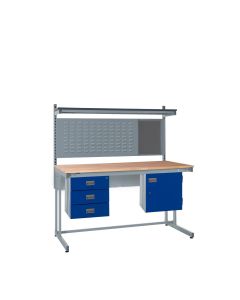 QMP Cantilever Workbench Kit D | Kit B + Louvre Panel and Upper Shelf