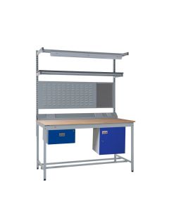 QMP Square Tube Workbench Kit E | Kit C + Service Duct Fittings + Light and Tool Rail