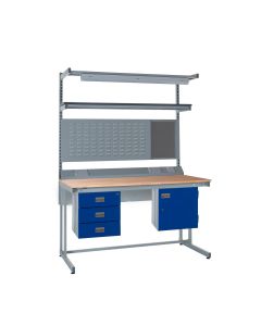 QMP Cantilever Workbench Kit F | Kit D + Service Duct Fittings + Light and Tool Rail