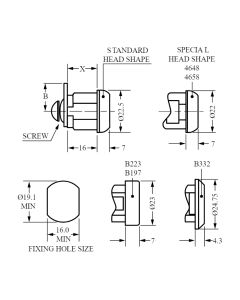 Lowe and Fletcher L&F 1332 16mm Cam Lock under 92 Series Master