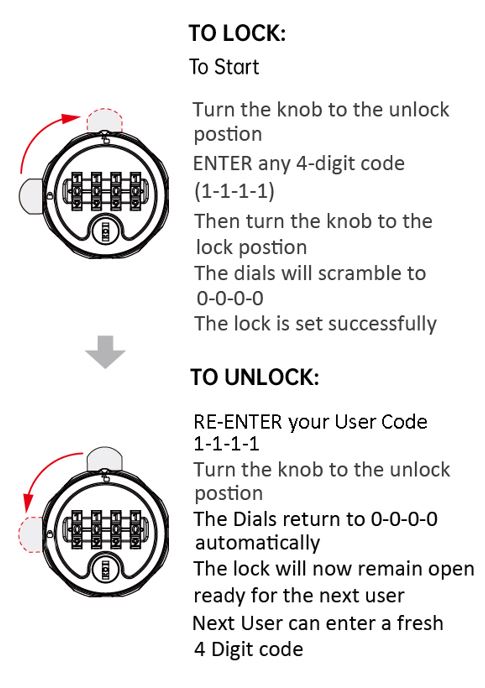 public mode mechanical combination lock instructions